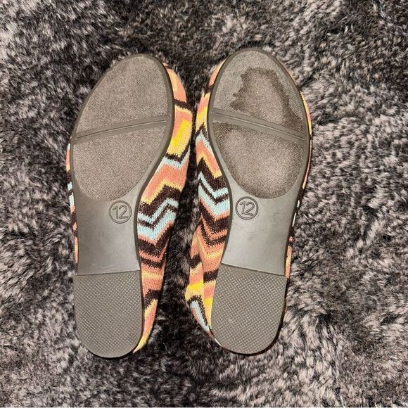 Missoni For Target Multicolor Zigzag Chevron Knit Ballet Flats Youth Sz 12 Boho - Picture 3 of 7